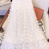 kkboxly  Butterfly Applique Mesh Skirt, Elegant Skirt For Spring & Fall, Women's Clothing