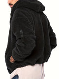 kkboxly  Trendy Fluffy Snuddie Men's Hooded Jacket Casual Long Sleeve Hoodies With Zipper Gym Sports Hooded Coat For Winter Fall