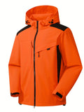 kkboxly  Lightweight Hooded Windbreaker Jacket, Men's Casual Zip Up Jacket Coat For Outdoor Hiking Camping Cycling
