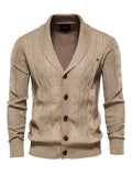 kkboxly  Men's Casual Single Breasted Solid Color Knit Cardigan