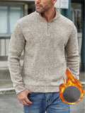 Men's Half Open Zipper Knitted Pullover Slim Fit Men's Small High Neck Thickened Long Sleeve Sweater, For Autumn And Winter