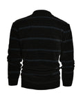 Men's Stylish Stripe Pattern Knitted Pullover, Casual Breathable Long Sleeve Crew Neck Top For City Walk Street Hanging Outdoor Activities