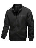kkboxly  Letter Print Lightweight Jacket, Casual Baseball Collar Bomber Jacket