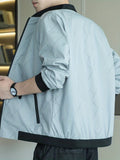 kkboxly  Men's Casual Slightly Stretchy Baseball Jacket Collar Coat Regular Fit College Hipster Windbreaker For Spring Autumn