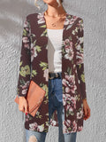 kkboxly  Floral Print Lightweight Jacket, Casual Open Front Long Sleeve Outerwear For Spring & Fall, Women's Clothing