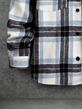 kkboxly Men's Trendy Plaid Fleece Lined Coat Warm Jacket Long Coat Outwear For Men Winter Autumn Hiphop Style Streetwear