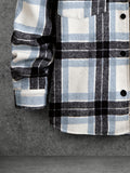 kkboxly  Men's Trendy Plaid Fleece Lined Coat Warm Jacket Long Coat Outwear For Men Winter Autumn Hiphop Style Streetwear