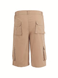 kkboxly  Classic Design Cargo Shorts, Men's Casual Multi Pocket Loose Fit Cargo Shorts For Summer Outdoor