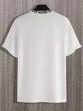 kkboxly  Men's Letter Ring Print Trendy T-shirt, Crew Neck Short Sleeve Tops, Graphic Tee Men's Clothes Summer, Men's Outfits