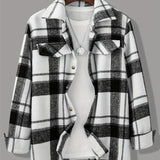 kkboxly  Men's Casual Retro Plaid Shirt, Button Up Long Sleeve Shirt For Business Leisure Activities