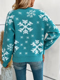 Long Sleeve Snowflake Pattern Casual Crew Neck Sweater for Winter & Fall, Women's Clothing