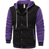 kkboxly  Autumn And Winter, Hooded Baseball Jacket, Men's Jacket Slim Cardigan, Trend Fleece Jacket