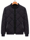 kkboxly  Warm Fleece Thickened Jacket, Men's Casual Baseball Collar Zip Up Jacket Coat For Fall Winter