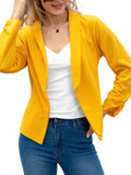 kkboxly  Elegant Solid Long Sleeve Blazer, Open Front Lapel Blazer, Elegant & Stylish Tops For Office & Work, Women's Clothing