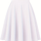 kkboxly  Preppy Pleated Skater Skirts, Elegant High Waist A Line Casual Skirts, Women's Clothing