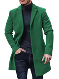 kkboxly  Plus Size Men's Solid Coat Fleece Button Up Jacket Oversized Tops For Spring/autumn, Men's Clothing
