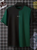 kkboxly  Men's Colorblock Print Trendy T-shirt, Crew Neck Short Sleeve Tops, Graphic Tee Men's Clothes Summer, Men's Outfits