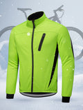 kkboxly  Men's Thickened Warm Jacket, Coat Windproof Waterproof Coldproof Mountain Bike Riding Suit, Winter Reflective Top