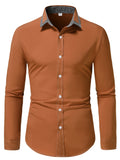 kkboxly  Men's Button Down Plaid Collar  Long Sleeve Shirt, Business Casual Dress Shirts