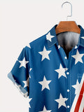 kkboxly  Comfy Plus Size Hawaiian Shirts for Beach and Summer - Flag Element Printed Short Sleeve Aloha Shirts with Oversized Casual Loose Fit