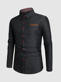 kkboxly  Casual Denim Button Up Shirt, Men's Clothes For Spring And Fall