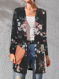 kkboxly  Floral Print Lightweight Jacket, Casual Open Front Long Sleeve Outerwear For Spring & Fall, Women's Clothing