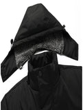 kkboxly  Men's Warm Fleece Hooded Jacket, Casual Zipper Pocket Long Warm Thick Coat For Fall Winter