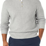 kkboxly  Plus Size Men's Casual Long-sleeved Textured Sweater Bottoming Wear For Spring/autumn/winter