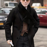 kkboxly  Men's Single Breasted Trench Coat, Casual Elegant Wool-like Fabric Overcoat For Fall Winter