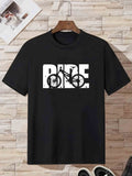 kkboxly  'Ride' Bike Cycling Print T Shirt, Tees For Men, Casual Short Sleeve Tshirt For Summer Spring Fall, Tops As Gifts