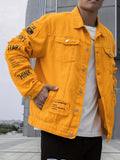 kkboxly  Men's Chic Denim Jacket, Casual Street Style Chest Pocket Button Up Jacket