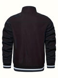kkboxly  Plus Size Men's Lightweight Soft-Shell Zipper Long Sleeve Sportswear Coat Stand Collar Windbreaker Flight Bomber Jacket