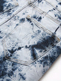 kkboxly  Tie Dye Slim Fit Ripped Jeans, Men's Casual Street Style Mid Stretch Denim Pants For Spring Summer