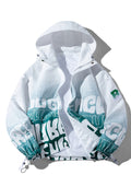kkboxly  Men's Gradient Color Hooded Jacket Casual Versatile Zip Up Jacket With Full Letter Print Best Sellers