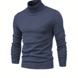 kkboxly  All Match Best Sellers Autumn Winter Pullover Men Solid Turtleneck Sweaters