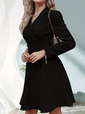 kkboxly  Double Breasted Trench Coat, Elegant Solid Long Sleeve Outerwear, Women's Clothing