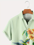 kkboxly  Vacation-Ready Men's Hawaiian Shirt with Tropical Floral Bird Print