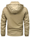 kkboxly  Men's Warm Thick Hooded Windbreaker Jacket, Casual Jacket For Fall Winter Outdoor Activities