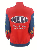 Graphic Print Stand Collar Jacket, Street Wear Long Sleeve Button Front Outerwear, Women's Clothing