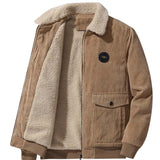 kkboxly  Men's Fall/Winter Casual Corduroy Fleece Jacket Christmas Gifts