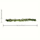 Luxurious 78" Artificial Pine Garland - Realistic Soft Greenery for Indoor/Outdoor Decor, Perfect for Fireplace Mantle & Christmas Holiday Decoration, Durable & Easy to Shape
