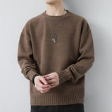 kkboxly  All Match Knitted Sweater, Men's Casual Warm Slightly Stretch Crew Neck Pullover Sweater For Fall Winter