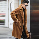 kkboxly Winter Men's Faux Fur Fur Long Coat Gothic Reversible Warm Loose Fit Coat Thick Military Style Windbreaker Trench And Waterproof