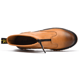 kkboxly kkboxly Men Cowhide Leather Non Slip Soft Sole Front Zipper Tooling Short Boots