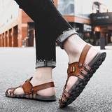 kkboxly kkboxly Men Casual Soft Micro Fiber Metal Decoration Slip on Outdoor Sandals