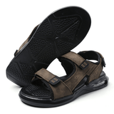 kkboxly Men Outdoor Sport Cushioned Comfy Hook Loop Leather Beach Sandals