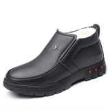 kkboxly kkboxly Men Comfy Microfiber Leather Warm Plush Lining Business Casual Ankle Boots