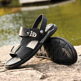 kkboxly kkboxly Men Microfiber Leather Two-Ways Breathable Soft Non-Slip Casual Outdoor Sandals