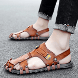kkboxly kkboxly Men Casual Soft Micro Fiber Metal Decoration Slip on Outdoor Sandals